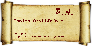 Panics Apollónia névjegykártya